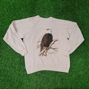 Vintage 80s American Bald Eagle Sweatshirt Women XL 22x23 USA